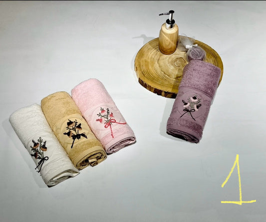 Embroidery Towels - 4 pcs - 100% cotton