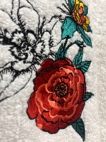 Embroidered Frida kahlo towels